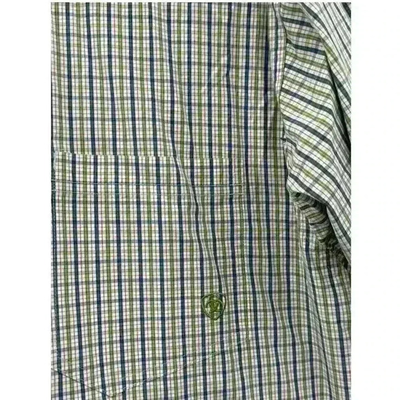 Ariat Pro Series Colorful Blue and Green Plaid Button Down Shirt - Men's Large - Picture 4 of 7